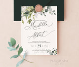 Boho Greenery Wedding Invitation Template 038