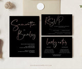 Faux Rose Gold Wedding Invitation Template 043