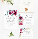 Floral Wedding Invitation Template 051