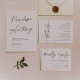 Calligraphy Minimalist Wedding Invitation Template A 059