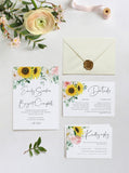 Sunflower Eucalyptus Wedding Invitation Template