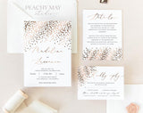 Faux Rose Gold Confetti Wedding Invitation Template