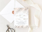 Faux Rose Gold Confetti Wedding Bridal Shower Template 002