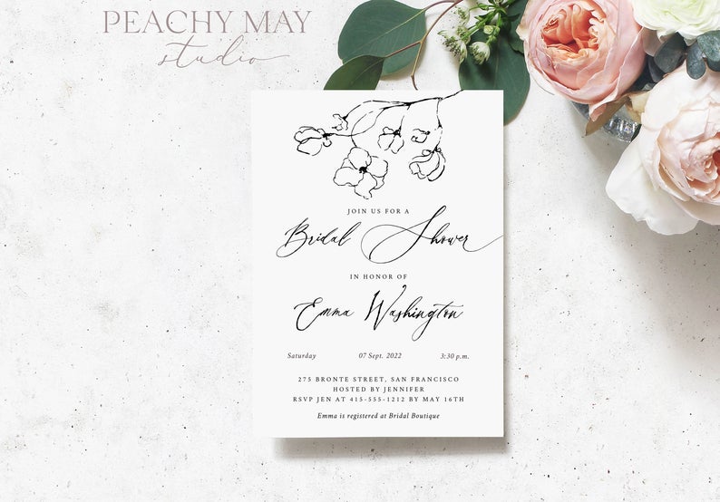 Abstract Bridal Shower Invitation Template 006