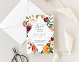 Peony Bridal Shower Invitation Template 028