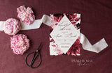 Burgundy Bridal Shower Invitation Template 034