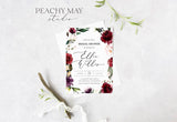 Burgundy Flower Bridal Shower Invitation 037