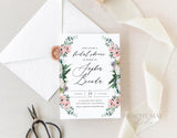 Peony Bridal Shower Invitation Template 039