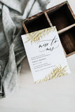 Gold Tropical Palm Leaf Bridal Shower Invitation Template 2