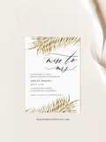 Gold Tropical Palm Leaf Bridal Shower Invitation Template 2