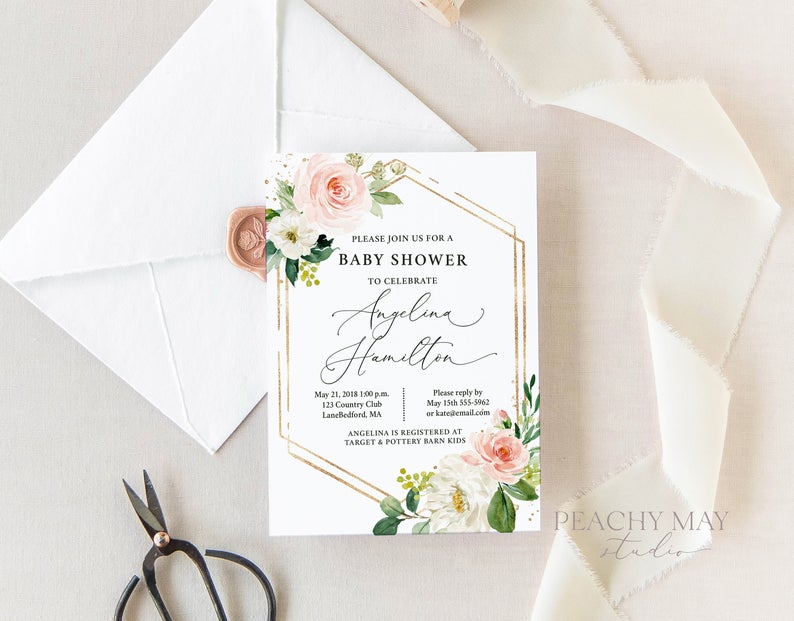 Floral baby Shower Invite Template 9