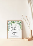 Greenery Wedding Custom Sign Template 049