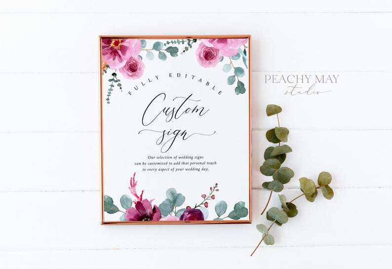 Floral Custom Sign Template 051