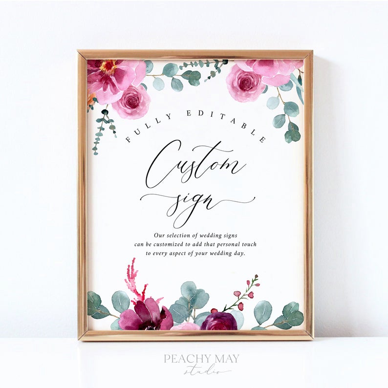 Floral Custom Sign Template 051