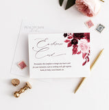 Burgundy Floral Enclosure Card Template 034
