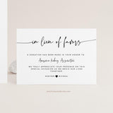 In Lieu of Card Template 045