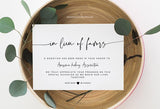 In Lieu of Card Template 045
