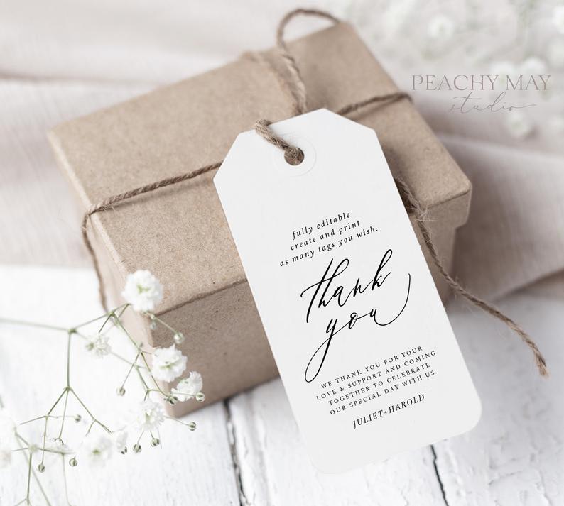 Printable Wedding Favor Tags, Thank You Printable Tags, Digital Thank You  Tags, Rustic Thank You Tags, Rustic Wedding Tags, You Print (Download Now)  