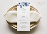 Navy Minimalist Wedding Menu Template 002