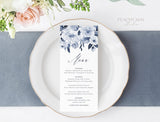 Navy Wedding Menu Template 032
