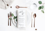 Let's Eat Minimalist Wedding Menu Template 050