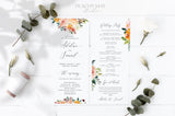 Wedding Program Instant Download Template 028