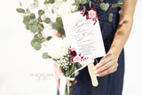 Burgundy Wedding Program Instant Download Template 034