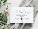 Floral Wedding Rehearsal dinner invitation  Template 051