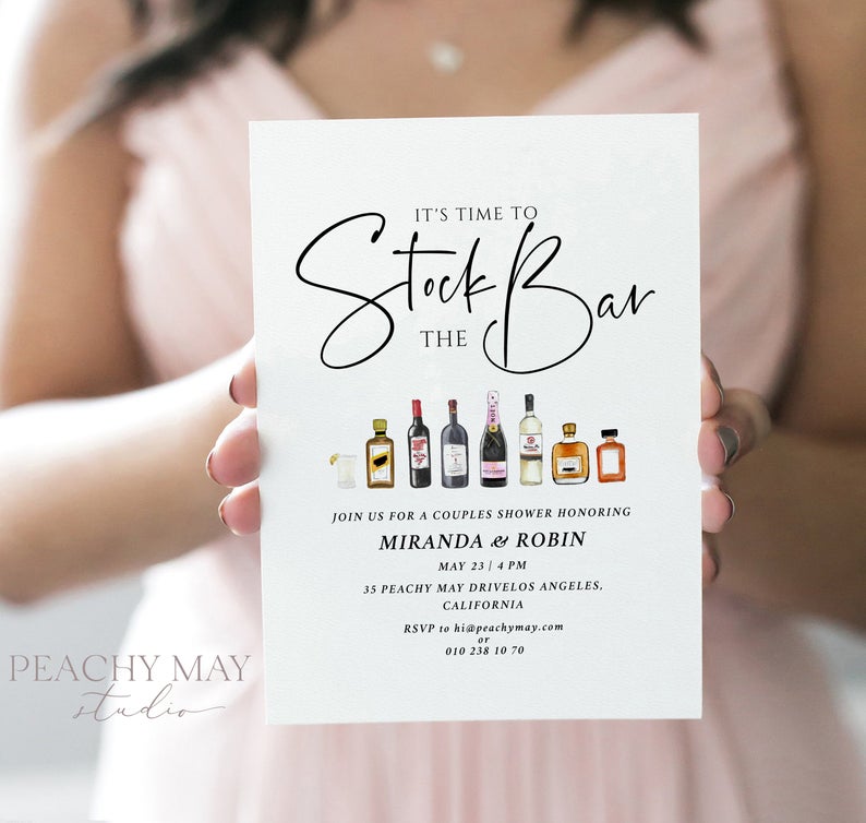 Let's Stock The Bar Invitation Template 3
