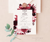 Burgundy Save The Date Template 034