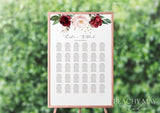 Burgundy Wedding Seating Chart Template 037