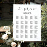 Portrait Minimalist Wedding Seating Chart Template 045