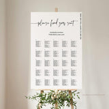 Portrait Minimalist Wedding Seating Chart Template 045