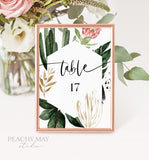 Tropical Printable Table Numbers Template 016