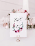 Floral Editable Table Number Sign Template 051