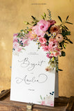 Blush Navy Welcome Sign Template 012