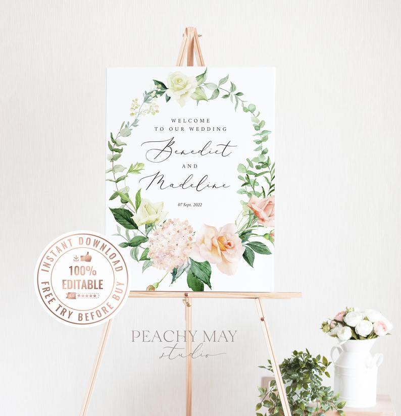 Wedding Welcome Sign Template 025