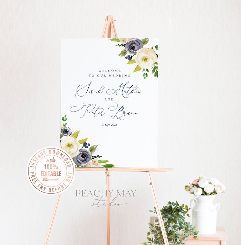 Wedding Welcome Sign Template 026