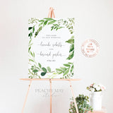 Greenery Wedding Welcome Sign Template 033
