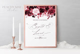 Burgundy Wedding Welcome Sign Template 034