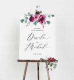 Floral Modern Wedding Welcome Sign Template 051