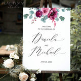 Floral Modern Wedding Welcome Sign Template 051