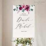 Floral Modern Wedding Welcome Sign Template 051