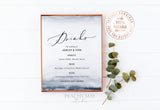Editable Watercolor Wedding Bar Menu Sign Template 3