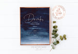 Editable Watercolor Wedding Bar Menu Sign Template 5