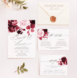 Burgundy Wedding Invitation Template