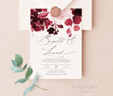 Burgundy Wedding Invitation Template