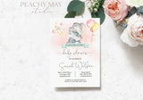 Baby Elephant Girl Baby Shower Invitation 13