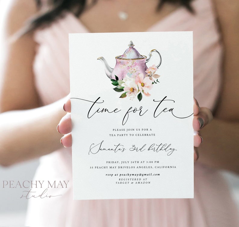Create Tea Time Invitation Tea Party Invitations